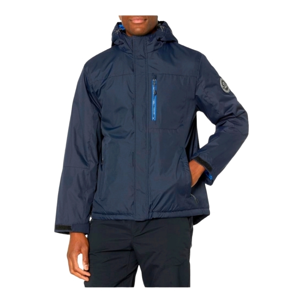 HFX Hooded Midnight Blue Performance Jacket Size Medium EUC with one tiny flaw